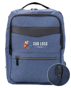 Mochila preta de nylon com capacidade de 22L, possui suporte USB embutido. Possui alça, zíper, bolso de armazenamento e design moderno. Ideal para viagens, negócios ou uso casual. Elegante, resistente e prática.