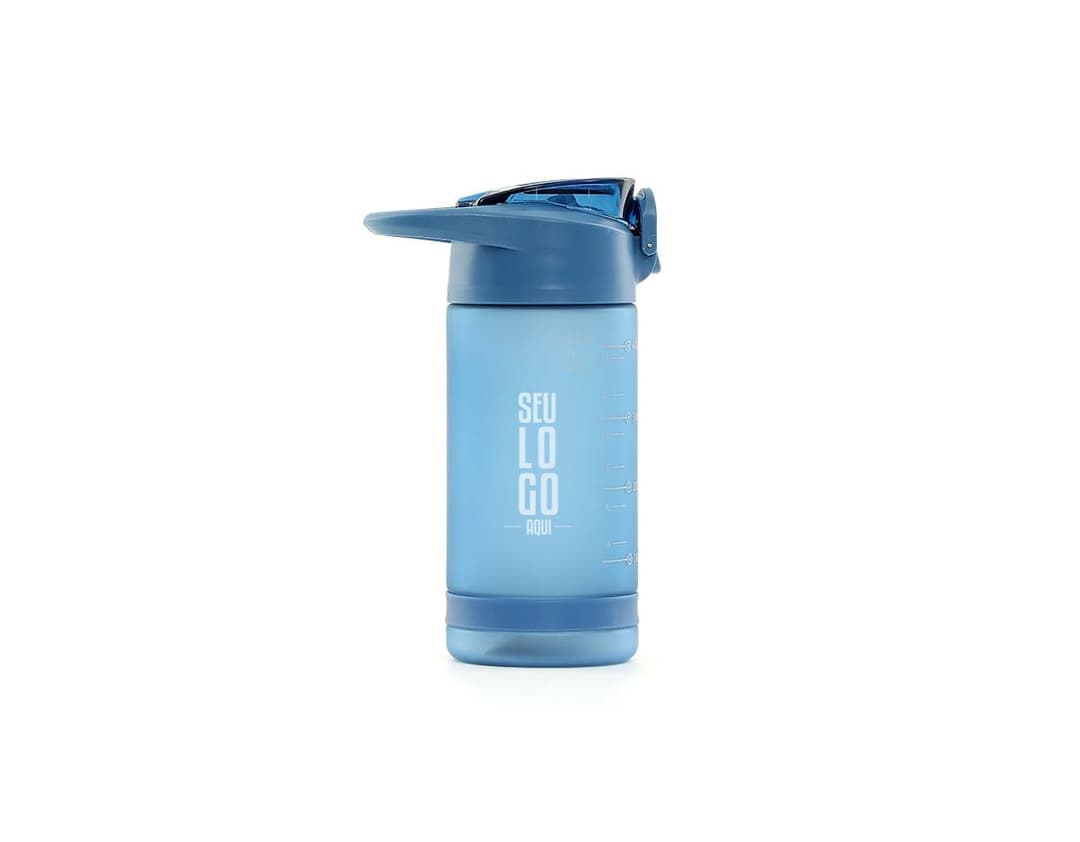 Squeeze plástico de 550ml em cor rosa, com tampa de rosquear e bico para beber. A imagem mostra o produto em um fundo branco.