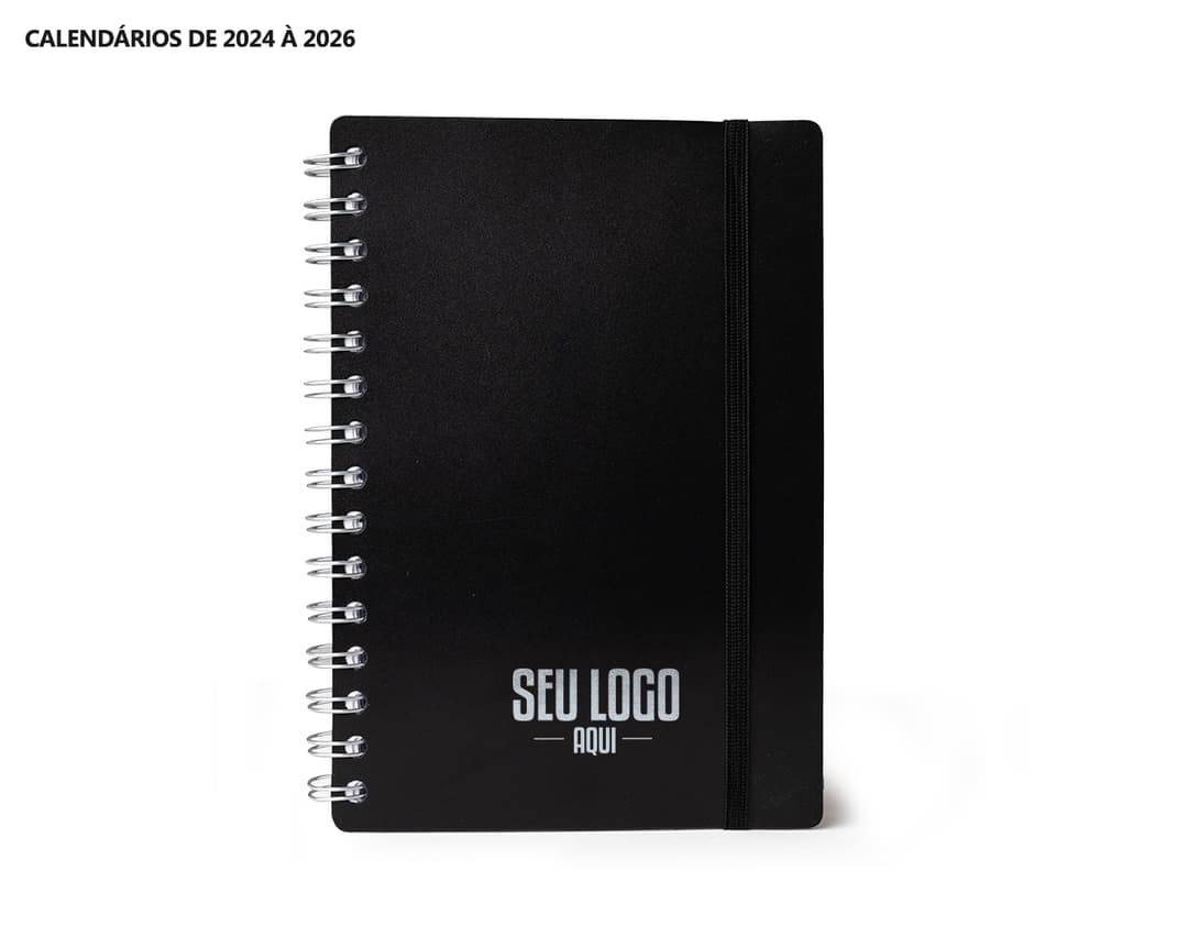 Agenda diária para o ano de 2025, capa com design elegante e organização por dias e horas.