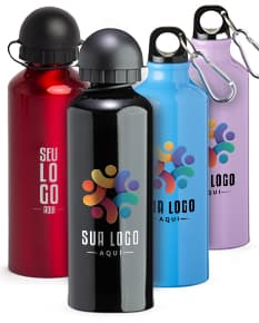 Garrafa de alumínio 500ml com mosquetão, ideal para armazenar líquidos. Feita em material resistente e de alta qualidade, com design prático e clean. Perfeita para manter a hidratação em dia, seja em casa, na academia ou em passeios ao ar livre.