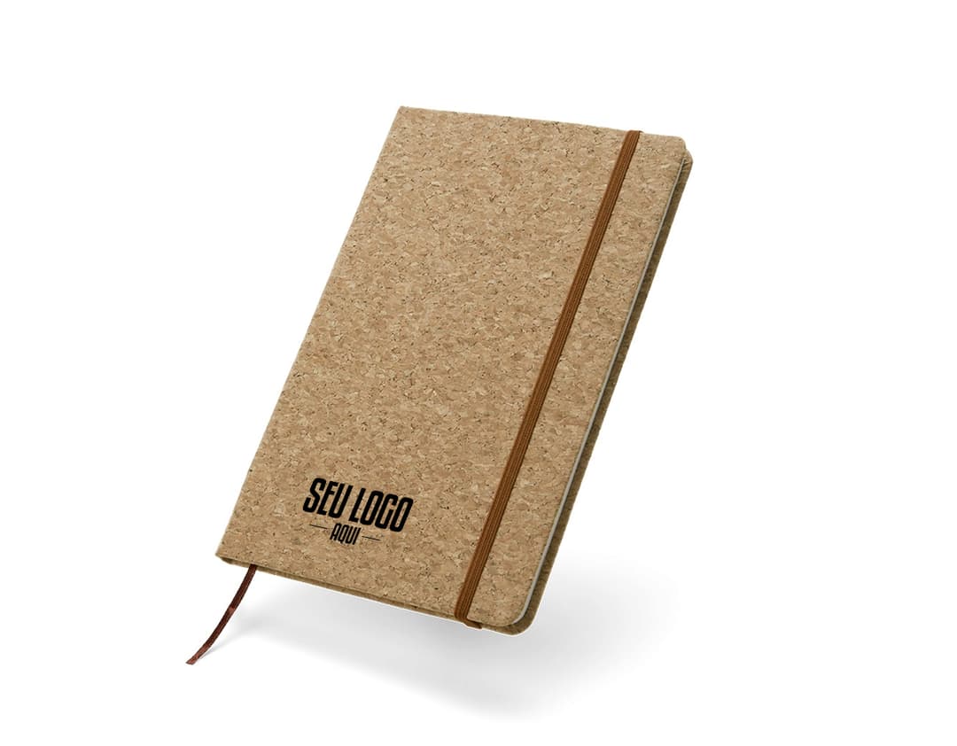 Caderneta de Cortiça - Perfeita para anotações no trabalho ou na escola. Feita com material de alta qualidade, esta caderneta possui um design vintage e textura única. Ideal para presentear ou personalizar com sua marca. Não perca tempo, garanta a sua agora!
