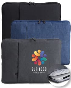 Pasta de couro preta para tablet e notebook 14, com fivela de metal, estilo moderno e elegante. Ideal para transporte e armazenamento de dispositivos e acessórios.