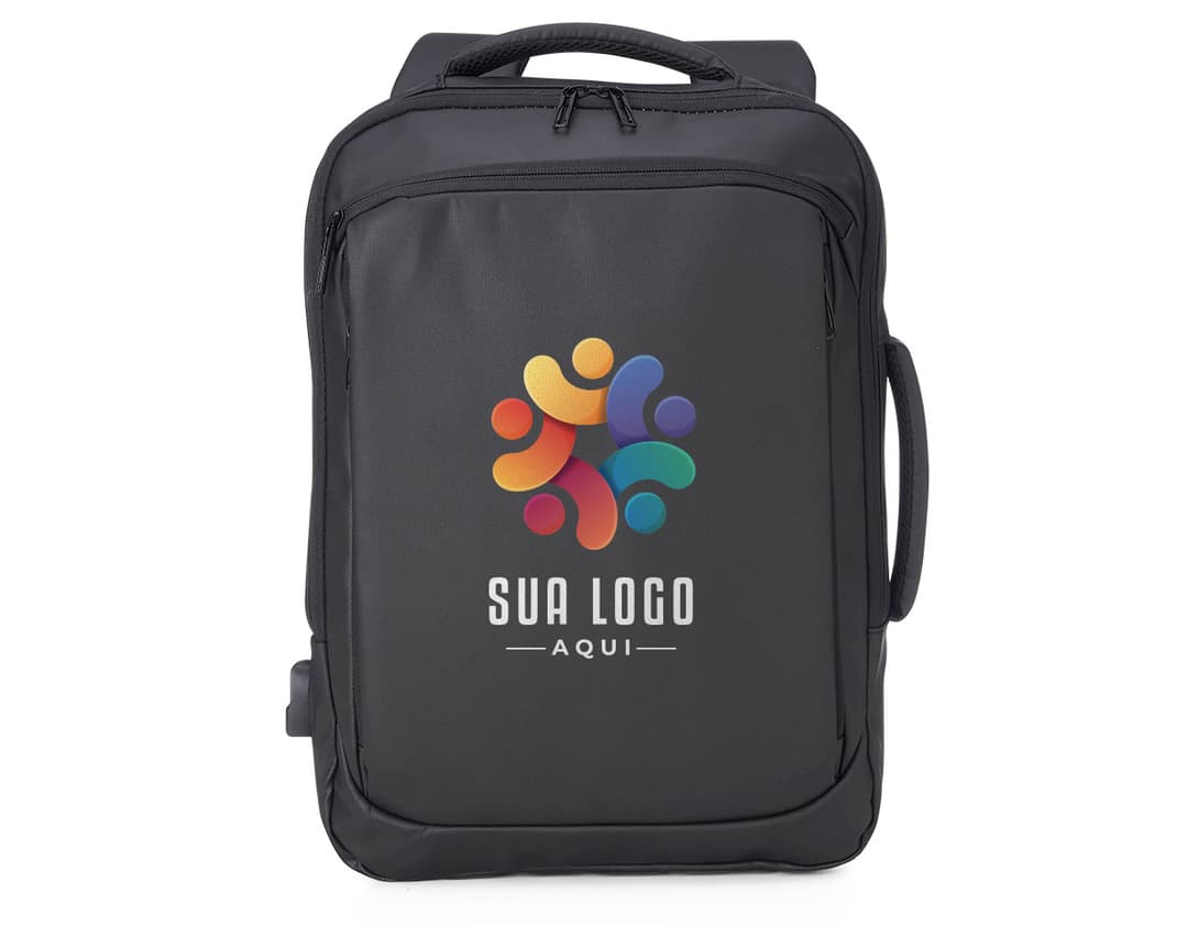 Mochila em couro sintético com 17 litros de capacidade e entrada USB para recarregar seus dispositivos em qualquer lugar. Perfeita para viagens de negócios ou passeios modernos. Confeccionada em material de alta qualidade, design moderno e prático. Ideal para levar seus equipamentos com segurança e estilo. Garanta a sua agora!