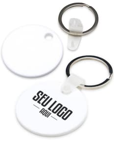 Chaveiro acrílico redondo - O acessório perfeito para adicionar estilo e segurança às suas chaves. Design exclusivo em forma de símbolo de negócios, garantindo proteção e organização. Ideal para empresas e eventos corporativos. Adquira já o seu!