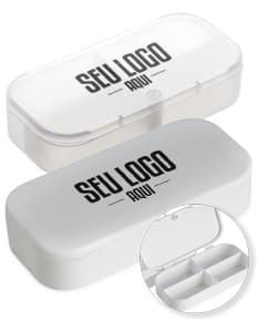 Porta comprimidos plástico - Organize seus medicamentos com praticidade e modernidade. Ideal para manter seu dia a dia mais organizado no trabalho, em viagens ou em casa. Compartimentos individuais para facilitar o controle das doses. Garanta já o seu!