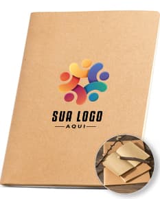 Caderno A4 com Capa em Cartão - Ideal para anotações e lembretes no escritório. Com design vintage e textura de papel, é perfeito para suas ideias criativas. Adquira já o seu!