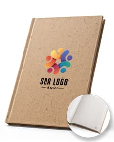 Caderno A5 em casca de coco feito com material isolante e sustentável. Ideal para escrever suas anotações, lembretes e mensagens. Perfeito para uso no escritório, em casa ou como um presente criativo. Aproveite o design único e ecológico deste caderno de alta qualidade. Compre já!