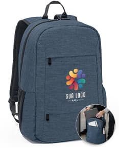 Mochila notebook portátil 300D reciclado preta feita de couro, com alça de mão, alça de ombro, zíper, bolso e compartimentos para armazenamento. Ideal para viagens, negócios e aventuras. Elegante e moderna.