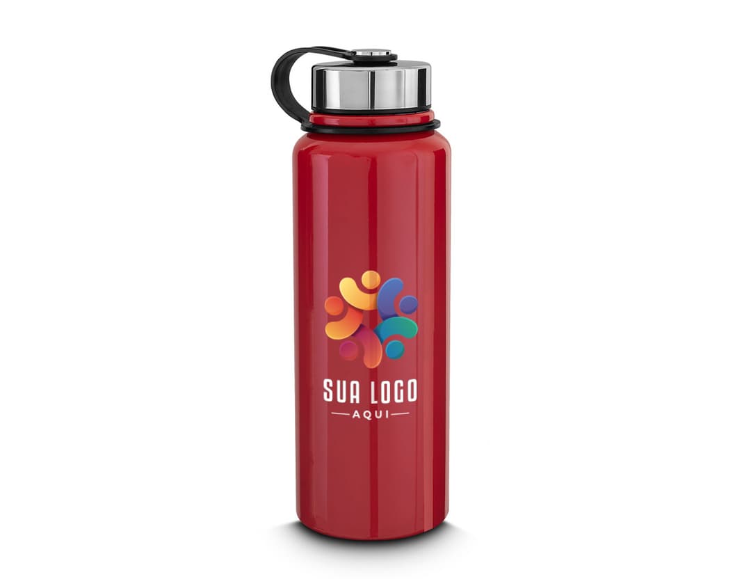 Garrafa térmica de 1L transparente, com tampa de metal, design clean e prateado. Ideal para manter líquidos quentes ou frios por mais tempo, possui capacidade para armazenar bebidas saudáveis e refrescantes.