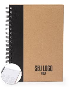 Caderno com capa kraft em textura marrom vazia, pronto para anotações e mensagens. Páginas em branco com design vintage e borda de papel envelhecido, perfeito para uso no escritório, escola ou trabalho.
