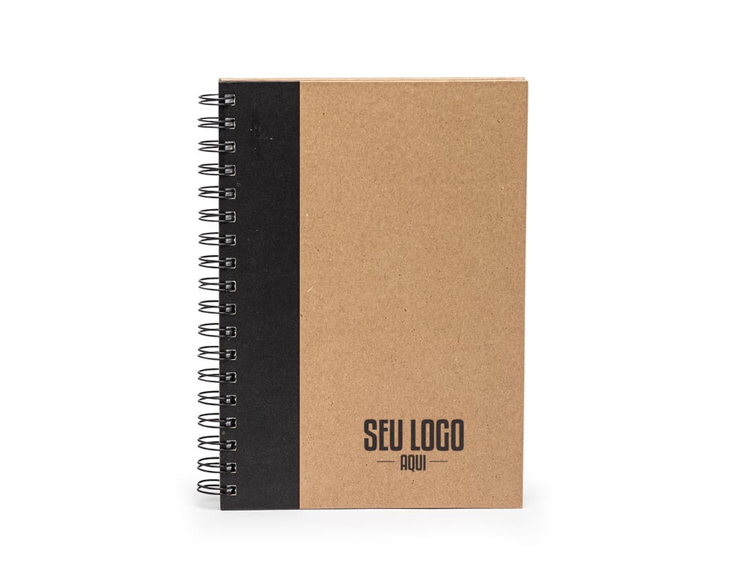 Caderno com capa kraft em textura marrom vazia, pronto para anotações e mensagens. Páginas em branco com design vintage e borda de papel envelhecido, perfeito para uso no escritório, escola ou trabalho.