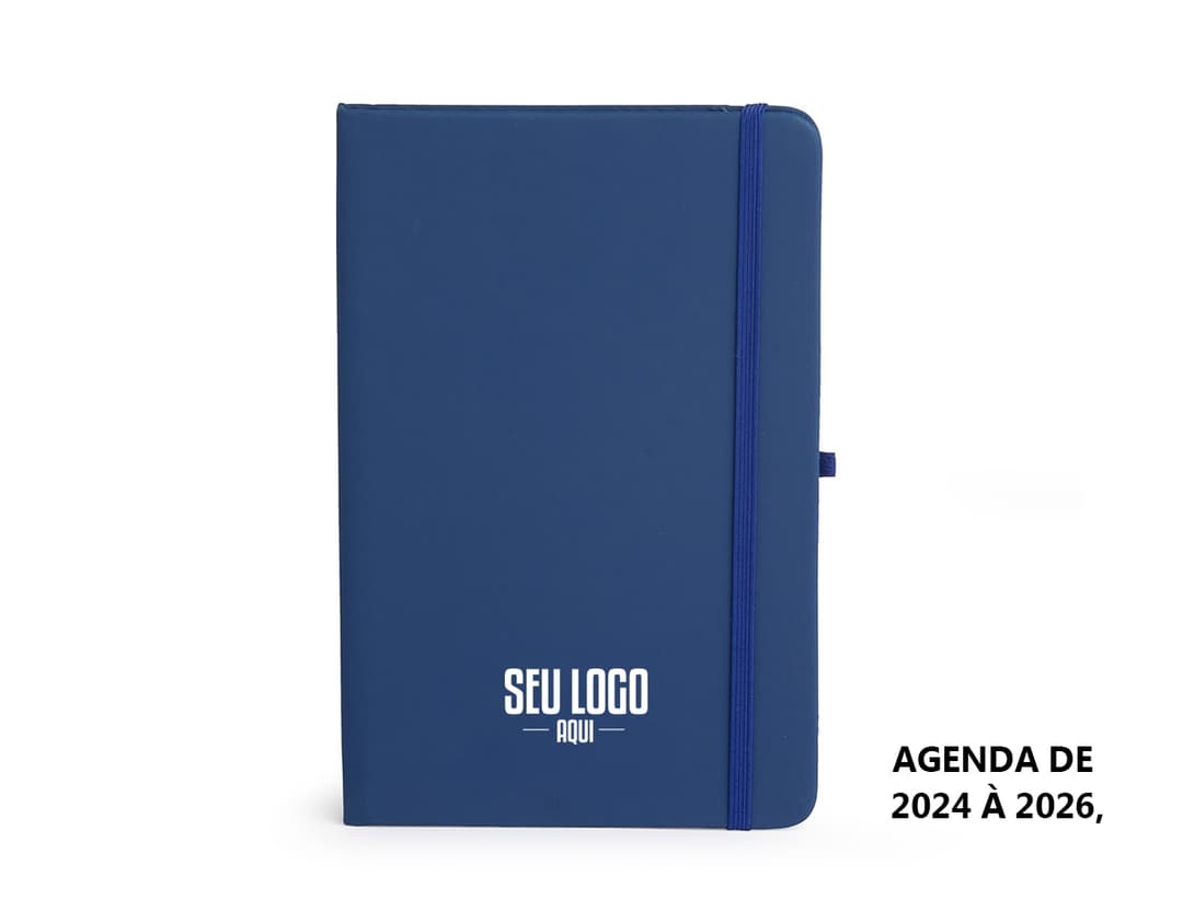 Planner Emborrachado Anual em design moderno e 3D, com espaço para armazenamento de dados digitais em notebook e videodisk. Perfeito para uso no escritório, possui capa protetora e espaço vazio para inserção de informações. Com alta tecnologia e visual elegante, é um item de papelaria essencial para organização e planejamento, ideal para uso pessoal e profissional.
