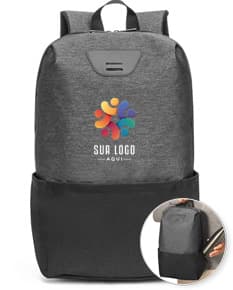 Mochila preta de couro para notebook, ideal para armazenamento e transporte seguro de equipamentos eletrônicos. Ideal para viagens, escritório e uso diário, com alça de mão, alças de suporte acolchoadas e várias opções de armazenamento.