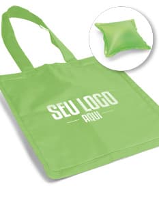 Sacola almofada inflável em forma de almofada, com design prático e dobrável. A sacola possui alças para transporte e infla facilmente para uso.
