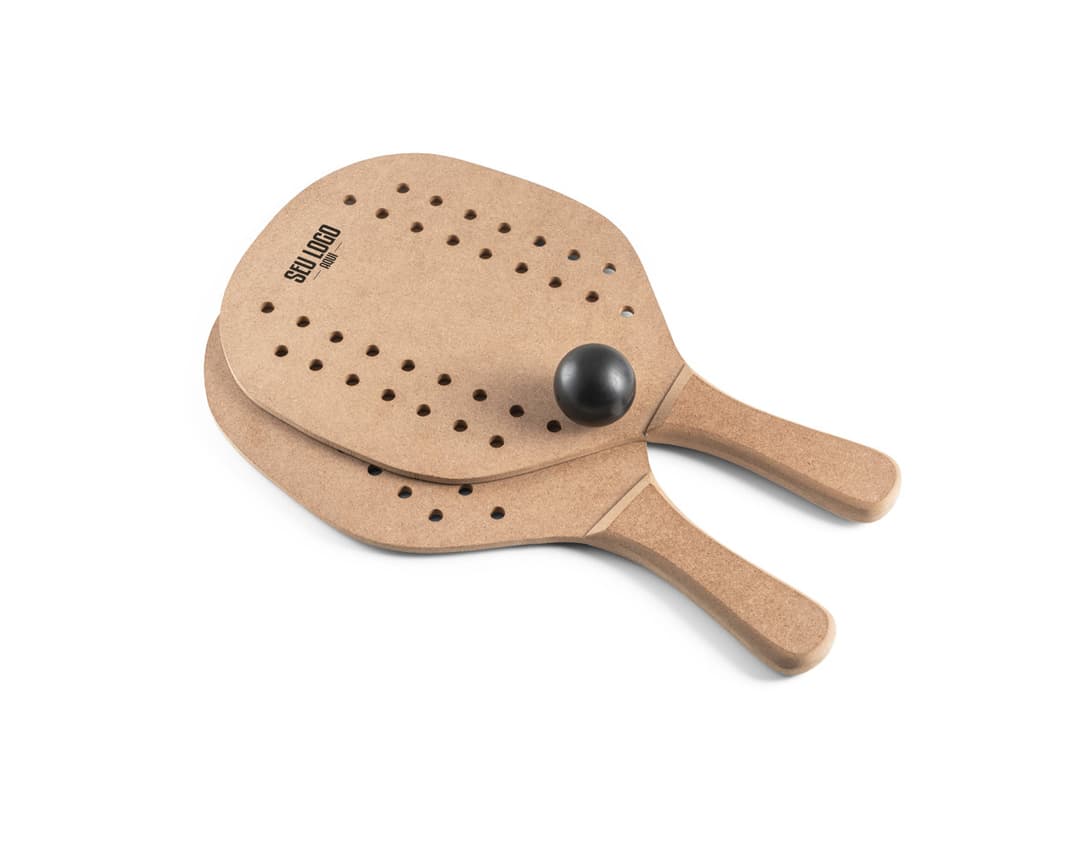 Raquetes de praia em MDF, com design moderno e colorido, ideais para atividades esportivas e lazer.