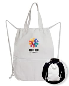 Mochila Saco Lona preta feminina, com alças de couro e zíper. Design elegante e casual, ideal para carregar objetos pessoais.