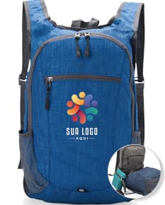 Mochila Oxford Dobrável 16 Litros em cor preta, feita de material resistente e leve, com capacidade para armazenar até 16 litros de objetos. Ideal para viagens ou uso diário.