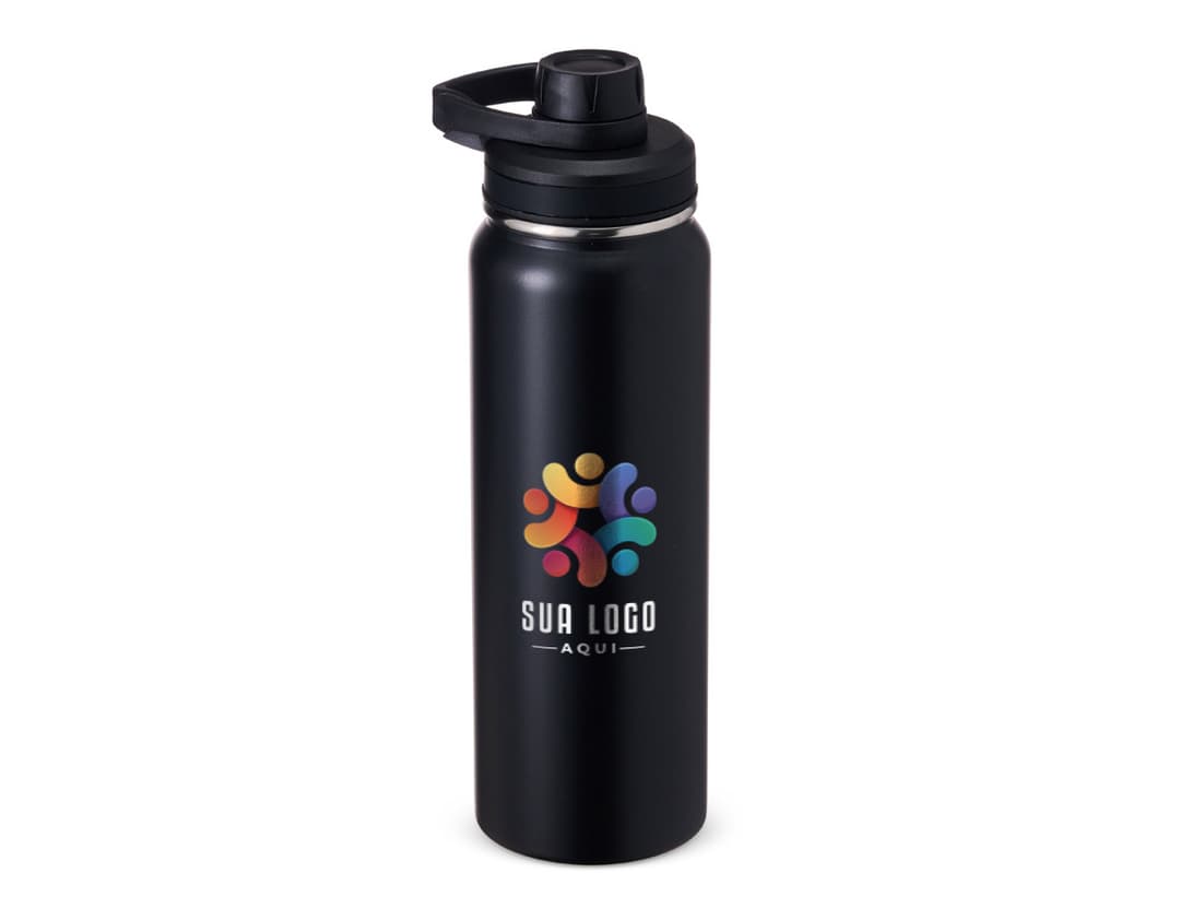 Garrafa térmica de 850ml em inox.