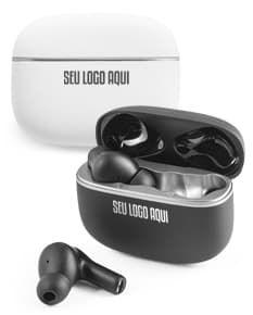 Fone de ouvido preto com design moderno e cancelamento de ruído.