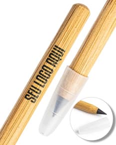 Lápis Infinito Bambu em formato hexagonal com corpo de bambu e ponta grafite.