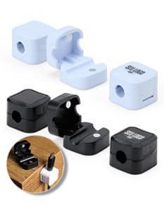 Kit organizador de cabos com várias cores e tamanhos diferentes.
