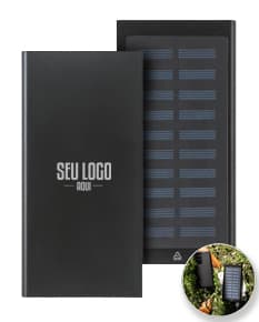 Bateria portátil em alumínio de 8.000 mAh.