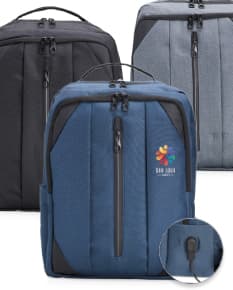 Mochila de Nylon 27 Litros preta, moderna, com alça de couro, zíper metálico, design elegante e espaçosa para viagens e negócios.