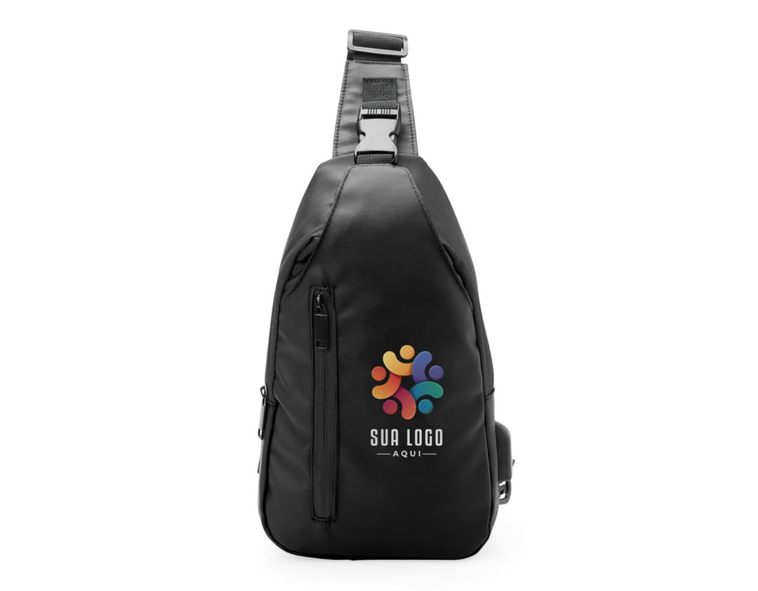 Mochila de ombro 6 litros na cor preta, ideal para uso diário.