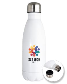 Garrafa Inox 650ml em fundo branco com tampa de rosca e design moderno.
