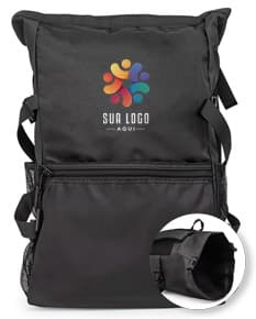 Mochila de Couro Sintético 34 Litros em cor neutra.