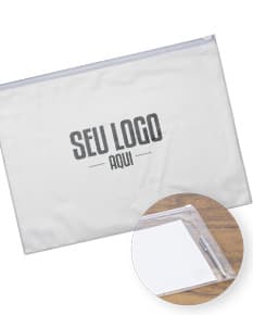 Embagem da Pasta Zip Zap em destaque, contendo diversos envelopes coloridos e uma aba transparente para fechamento.