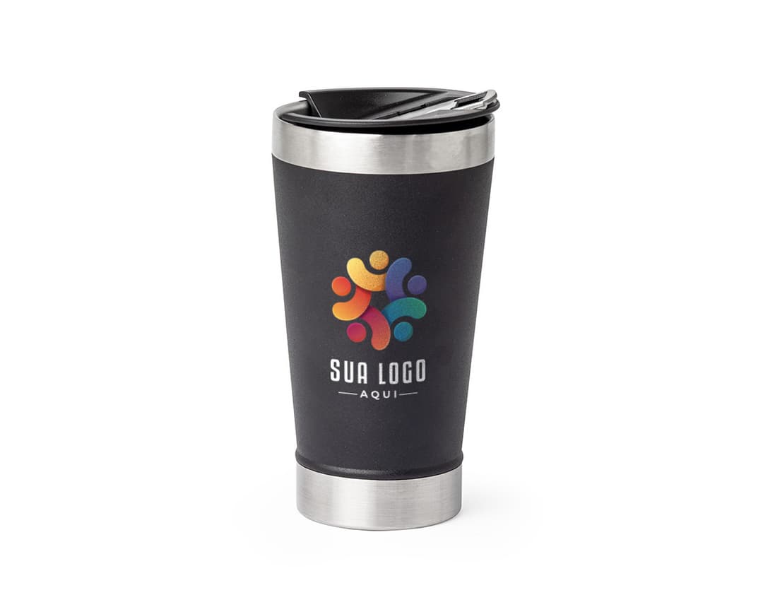 Copo térmico de 500ml com abridor.