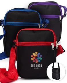 Mochila de ombro preta de couro para viagens de negócios, com alça, fecho de zíper e elegante estilo moderno. Ideal para transportar laptop, dinheiro e acessórios pessoais com segurança e elegância.
