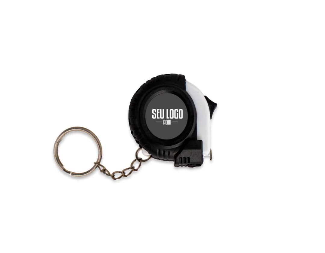 Chaveiro Trena Emborrachada de 1 Metro, produto utilizado para medir pequenas distâncias de forma prática e compacta.