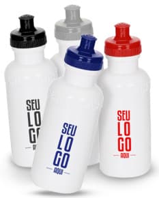 Squeeze Plástico 500ml em cor azul-transparente com tampa de rosca.