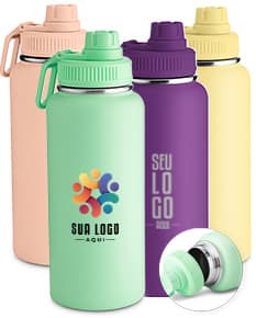 Garrafa térmica de 960ml transparente, feita de plástico. Possui tampa e é ideal para transportar líquidos de forma higiênica. Objeto de saúde e cuidados pessoais, com capacidade para água, sucos, chás e outros tipos de bebida.