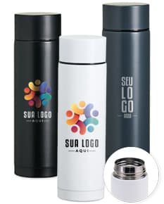Garrafa térmica em aço inoxidável de 320ml.