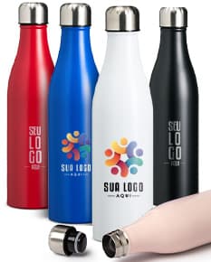 Garrafa Térmica Inox 800ml em fundo branco.