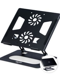 Suporte metálico para celular com rotação de 360º.
