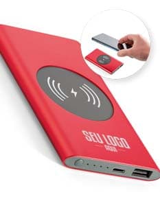 Power Bank Wireless em alumínio, um dispositivo tecnológico de comunicação móvel para negócios. Equipamento com tela, teclado e botões, moderno e portátil. Conexão sem fio, armazenamento de energia, design elegante e resistente.