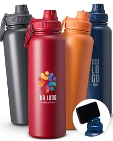 Garrafa Térmica Inox 1,2L - Uma garrafa térmica em aço inoxidável com capacidade para 1,2 litros.