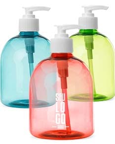 Frasco plástico transparente de 480ml.