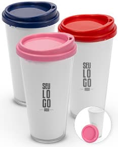 Copo plástico duplo de 400ml.