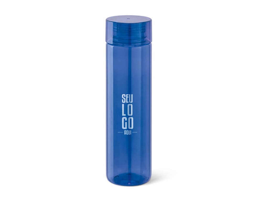 Squeeze em Tritan transparente com tampa rosqueável e capacidade para 500ml.