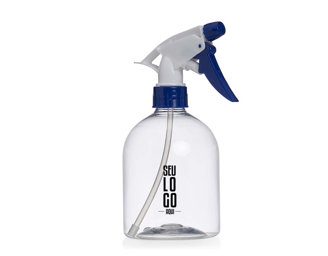 Frasco plástico de 500ml transparente com tampa rosqueável.