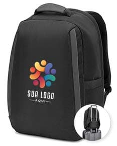 YANGON BPACK Mochila antirroubo em poliéster reciclado 600D twill resistente à água e bolso para notebook 173 20 L
