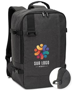 CIES Mochila desenvolvida para cumprir as dimensões exigidas pelas companhias aéreas em poliéster reciclado 600D de alta densidade com acabamento repelente à água 20 L