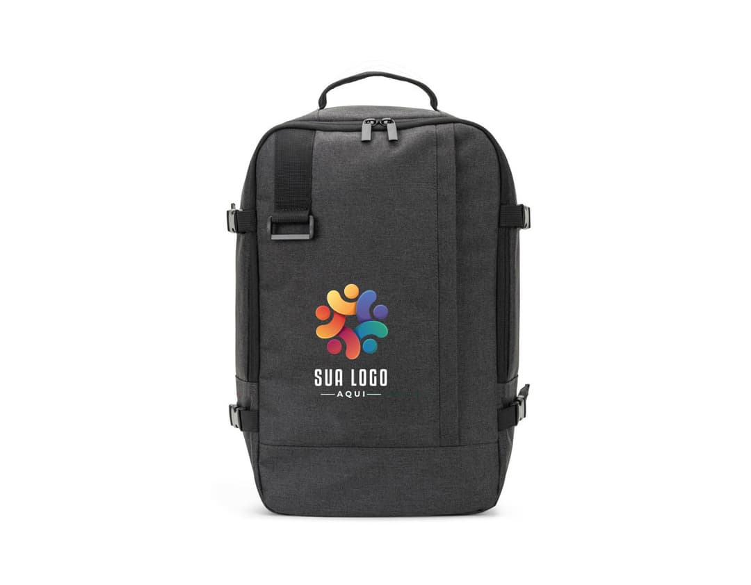 CIES Mochila desenvolvida para cumprir as dimensões exigidas pelas companhias aéreas em poliéster reciclado 600D de alta densidade com acabamento repelente à água 20 L