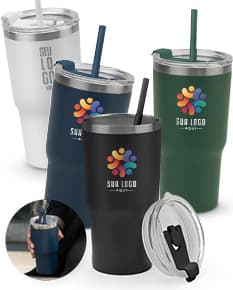 JOYNER M Copo de viagem compacto em aço inox 91 reciclado com parede dupla isolada a vácuo e acabamento mate 600 mL