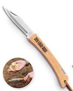 RANGER Canivete com lâmina metálica em aço inox e cabo em bambu